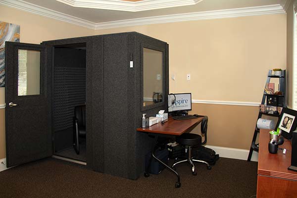 Aspire Hearing office hearing booth