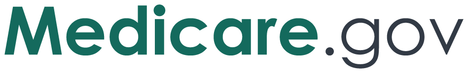 The image shows the Medicare.gov logo with Medicare in green and .gov in dark gray letters on a light background.